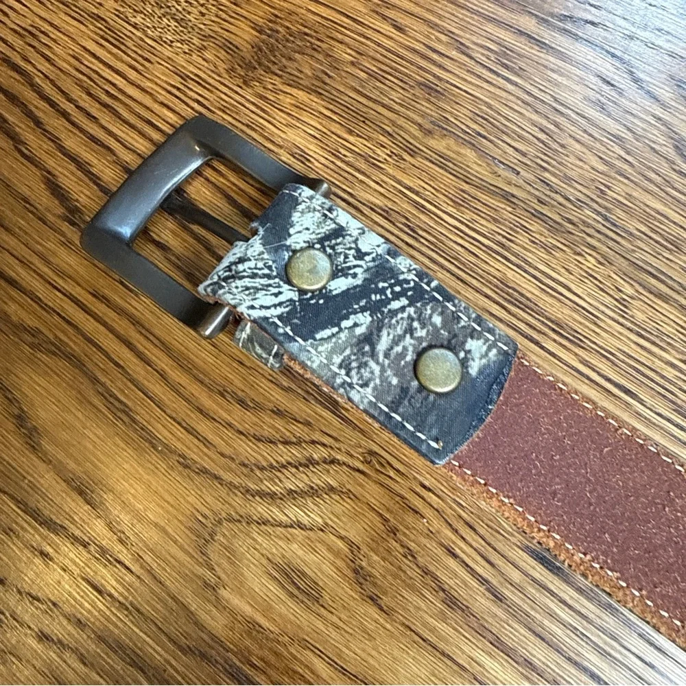 NOCANA Boys Genuine Leather Camouflage Real Tree Hunting Adventure Belt Size 26